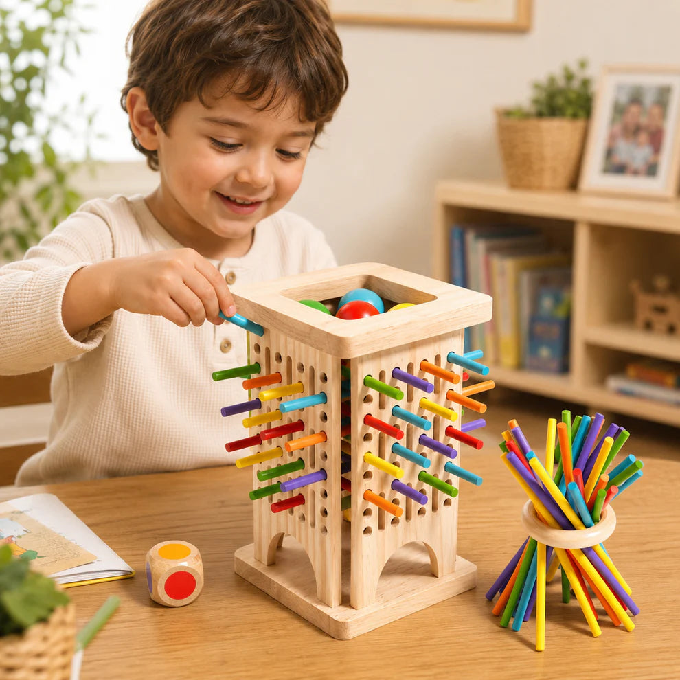 Wooden Peg Board Sorting Toy