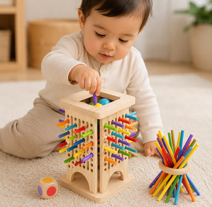 Wooden Peg Board Sorting Toy