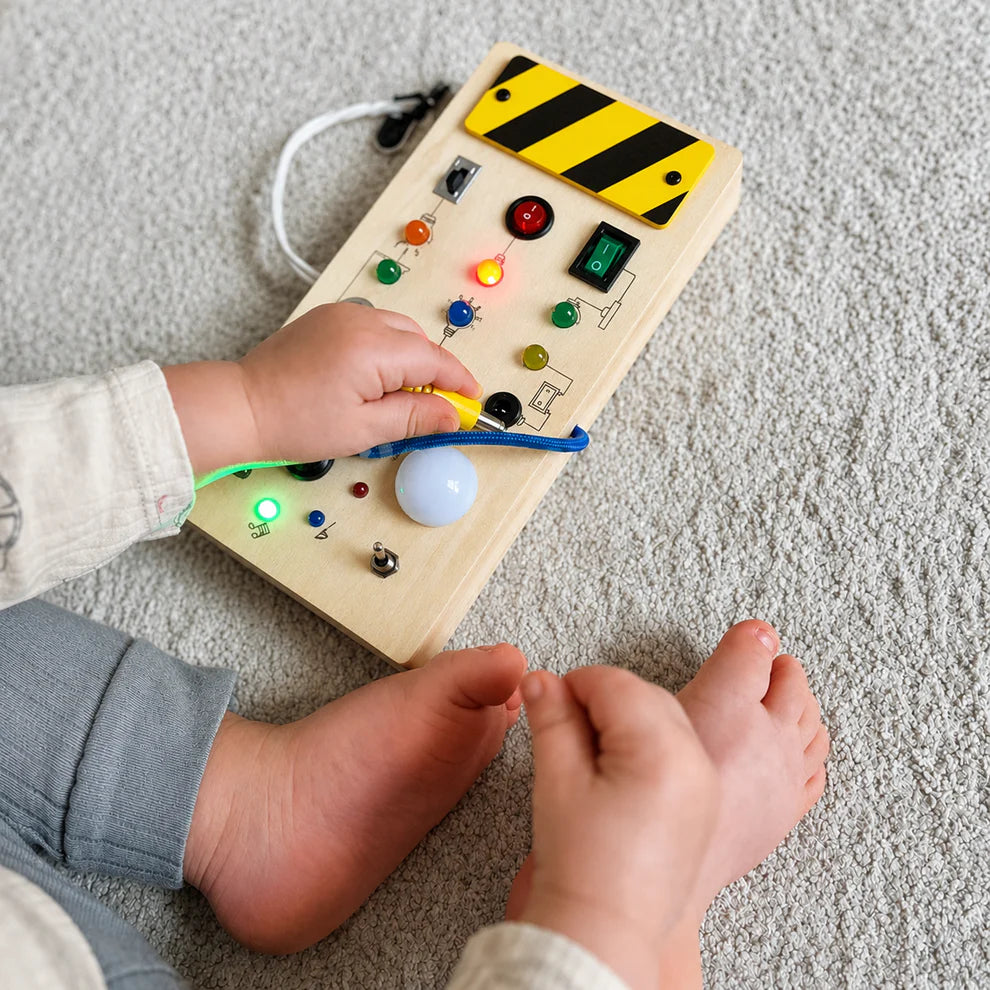 Wooden Board Power Switch Console