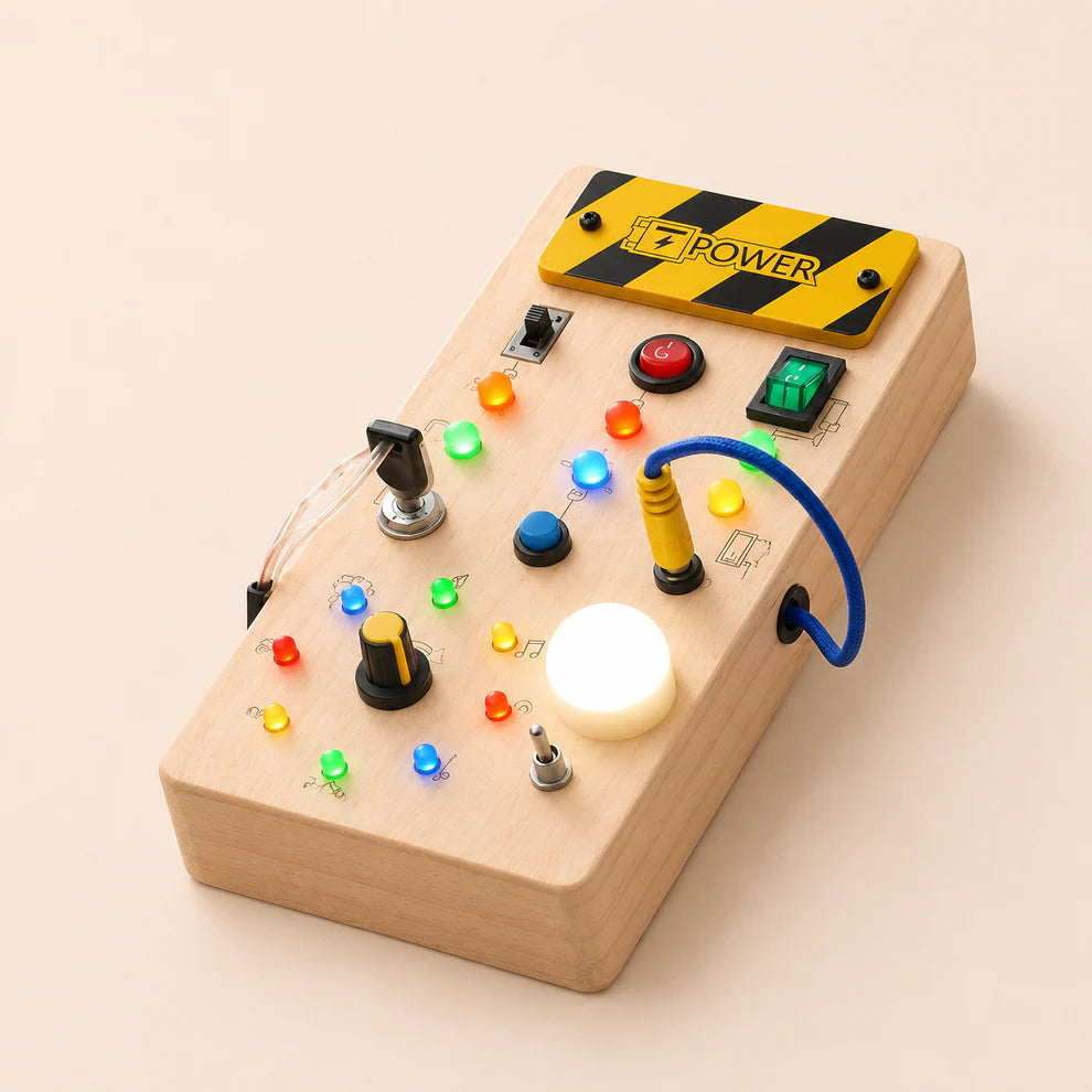 Wooden Board Power Switch Console