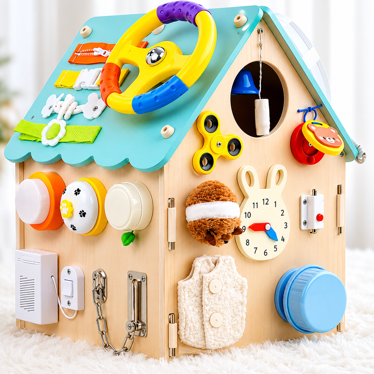 Wooden House Busy Board