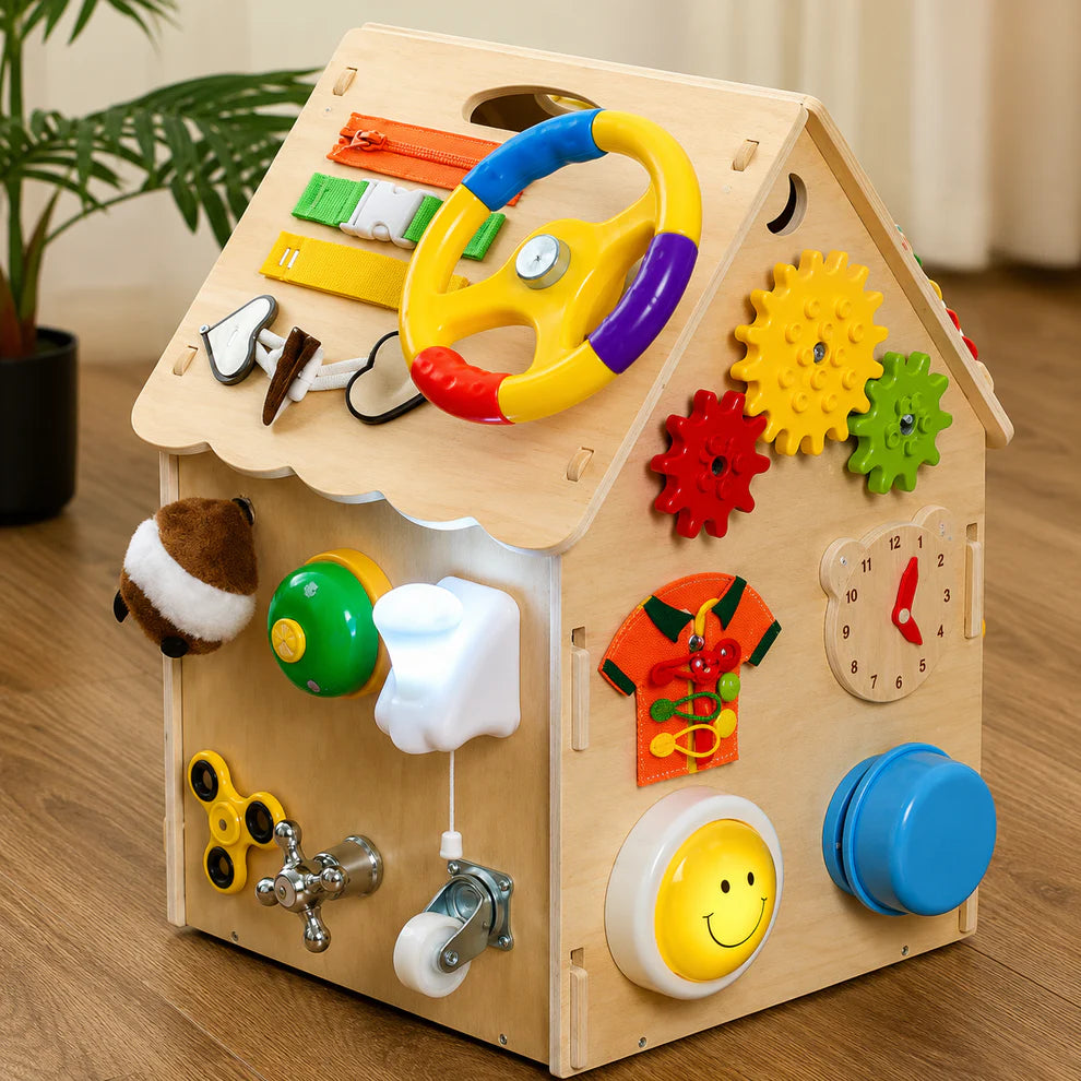 Wooden House Busy Board