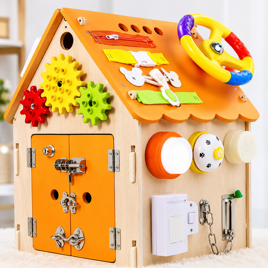 Wooden House Busy Board