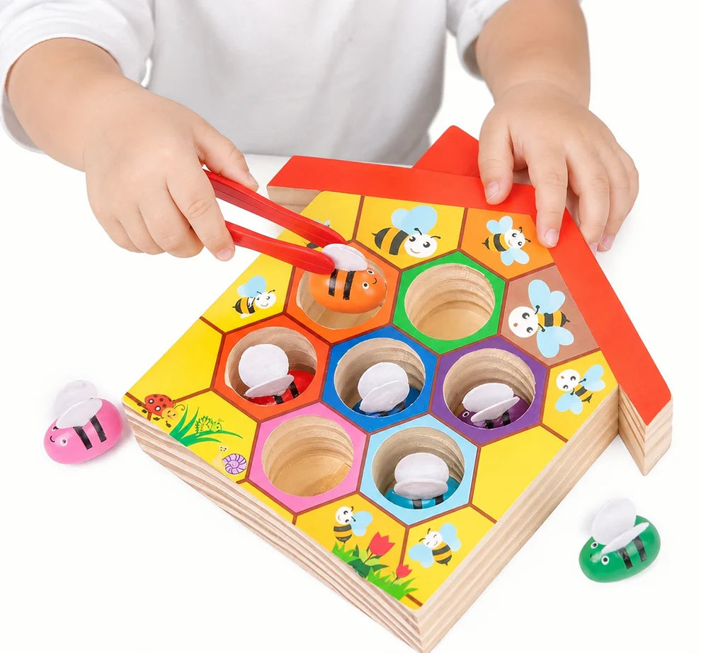 Wooden Puzzle Bee Hive Sorting Toy