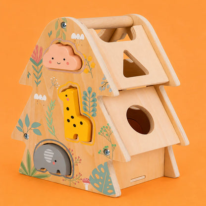 Wooden Shape Sorting Building Blocks Toy