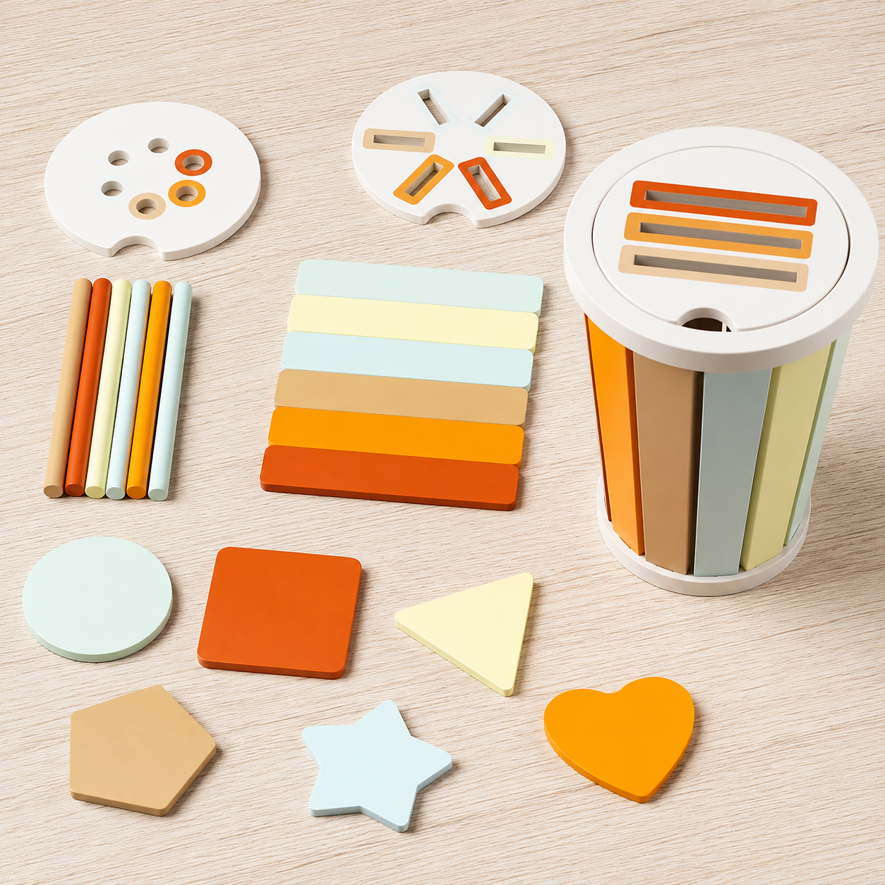 Wooden Shape Sorting Sensory Toy