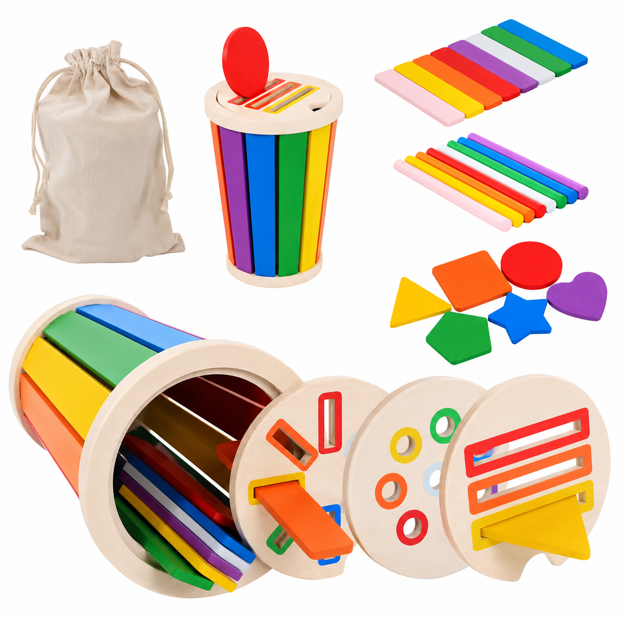 Wooden Shape Sorting Sensory Toy