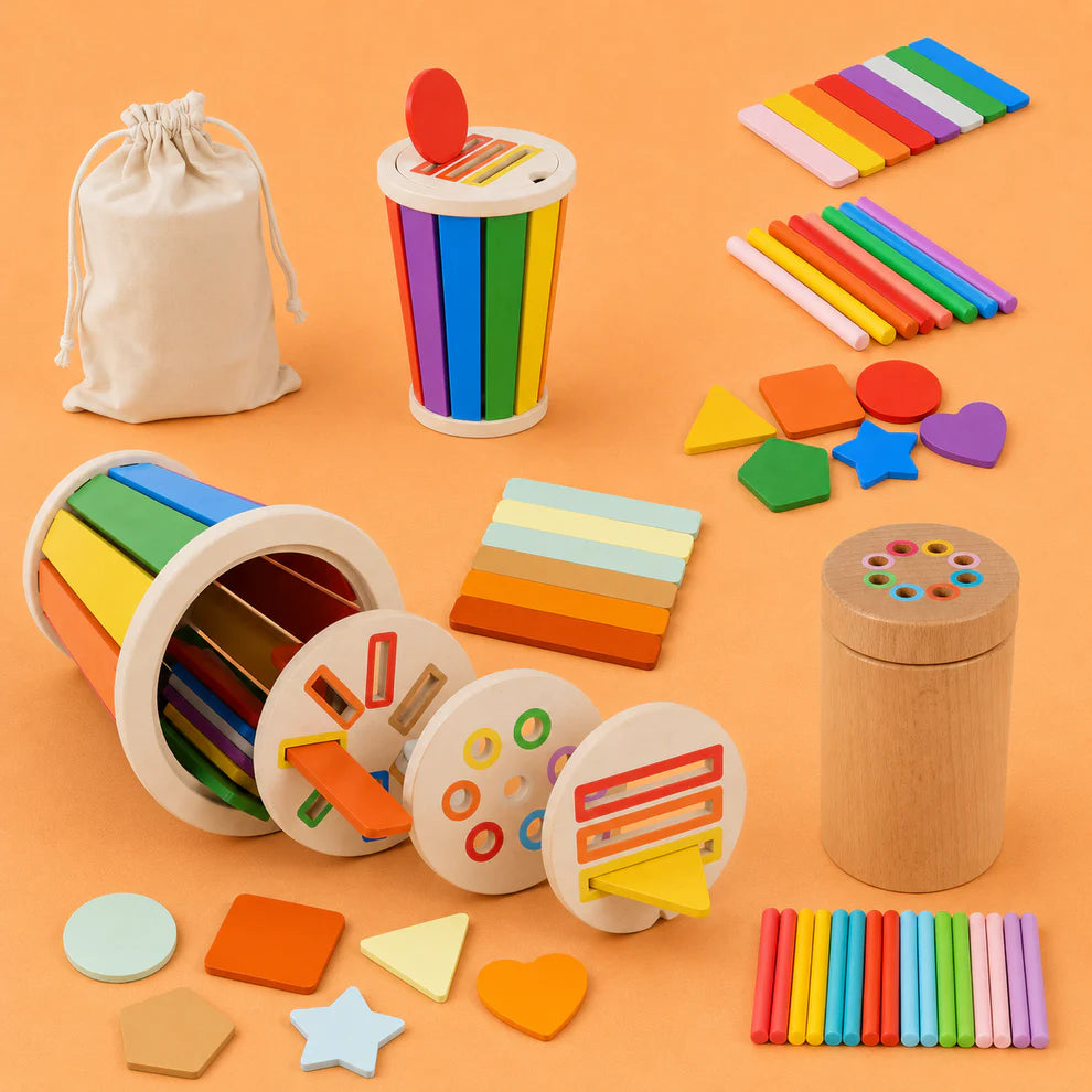 Wooden Shape Sorting Sensory Toy